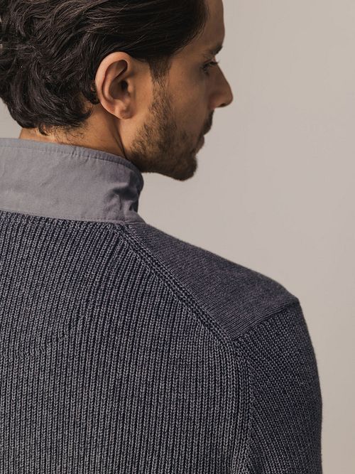 State Of Art Cardigan Structure Contrast Anthracite Model / Detail
