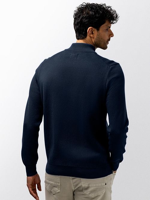 State Of Art Half Zip Pullover Structure Navy Model / Achterkant