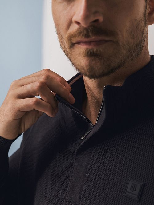 State Of Art Half Zip Trui Structuur Antraciet
