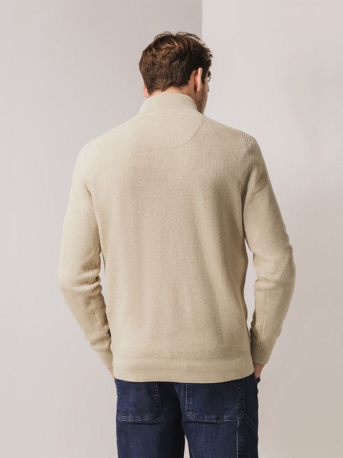 State Of Art Halvzip Genser Beige Model / Achterkant