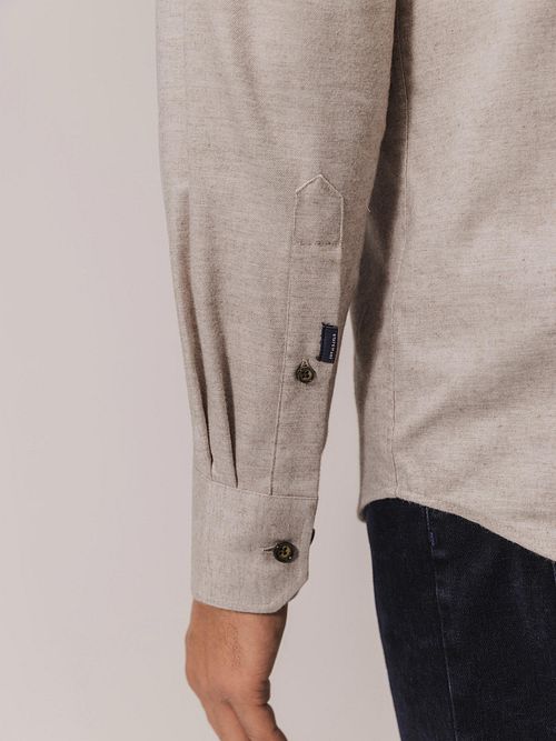 State Of Art Heavy Twill Skjorte Beige Model / Detail