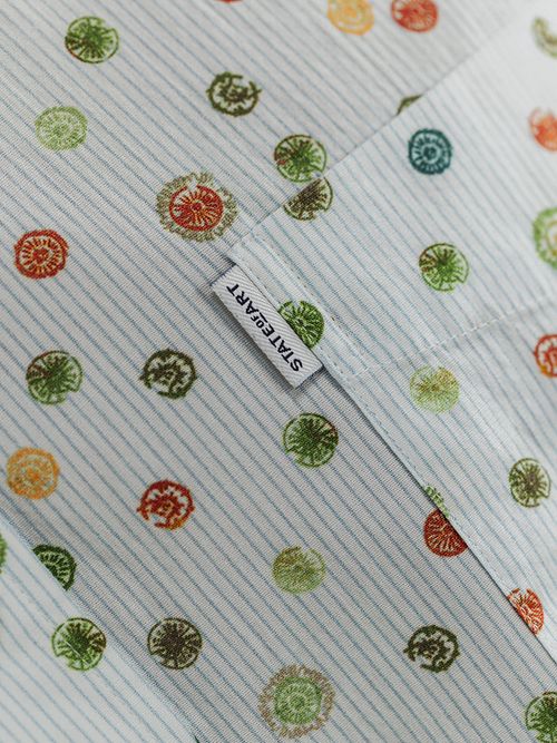 State of Art Shirt Poplin Printed Stripe Multicolour