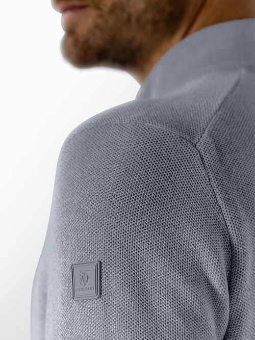 State Of Art Jersey Half Zip Melange Light Blue Model / Detail