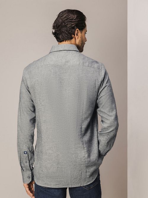 State Of Art Knitted Oxford Overhemd Grijs Model / Achterkant