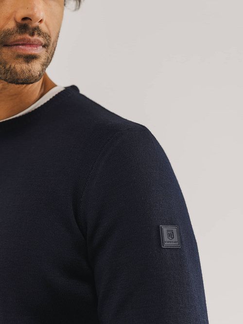 Maglione State of Art in misto lana navy Model / Detail