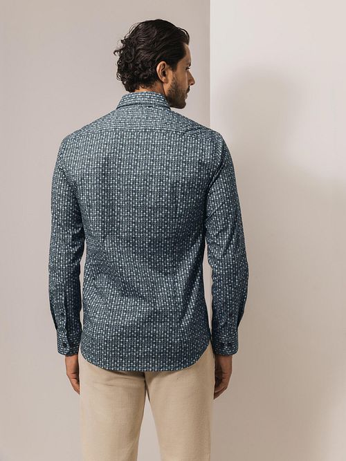 State Of Art Overhemd Poplin Dandelion Grijs Model / Achterkant