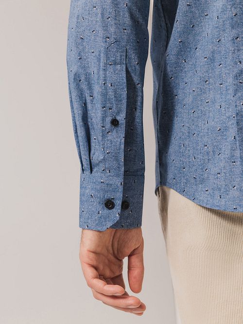 State Of Art Overhemd Print Blauw Model / Detail
