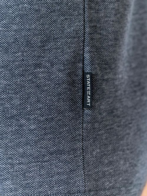 State of Art Piké Tipping Cotton Linen Navy Model / Detail