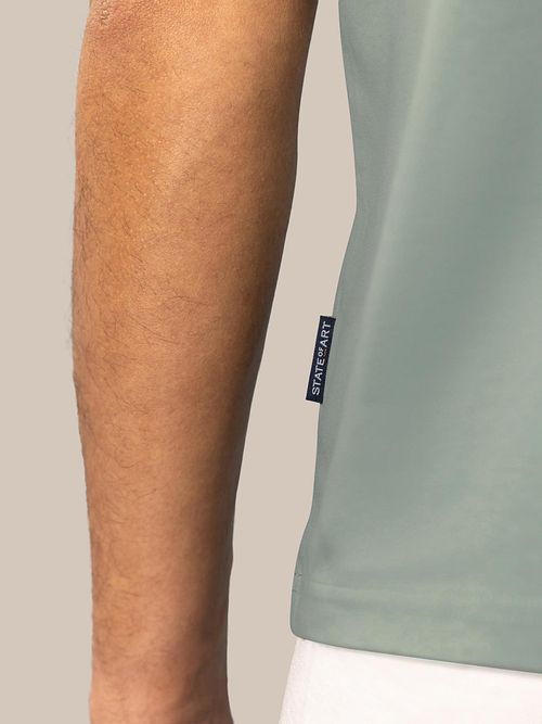 State of Art Poloshirt Jersey Interlock Jade Model / Detail