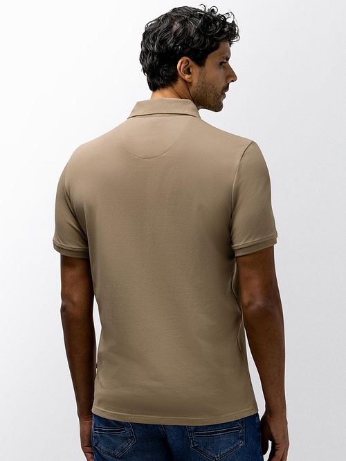 State of Art Pikétröja Piqué Beige Model / Achterkant