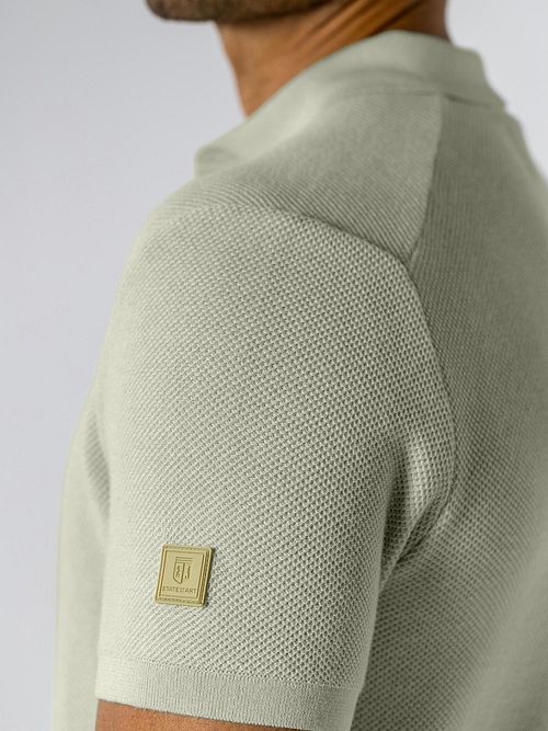 State of Art Strikket Polo Grønn Model / Detail