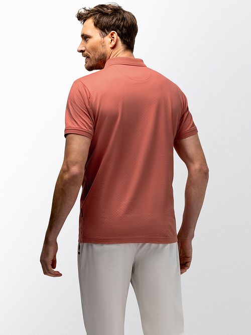 State of Art Polo Effektstrick Orange Model / Achterkant