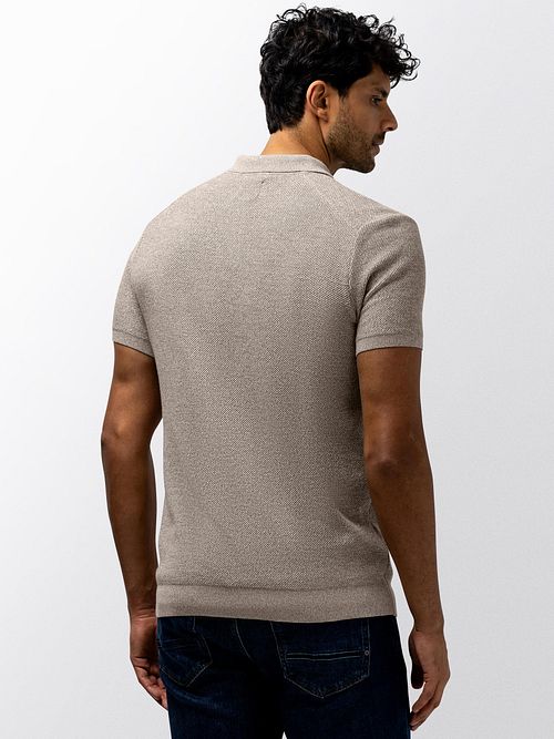 State of Art Polo Knitted Beige Model / Achterkant