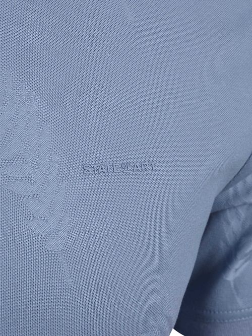 State of Art Polo Piqué Leafs Light Blue Product / Detail