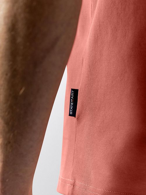 State of Art Poloshirt Piqué Old Pink Model / Detail