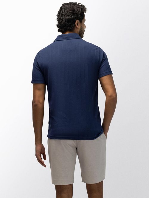 State of Art Poloshirt Jersey Drop Needle Marineblå Model / Achterkant