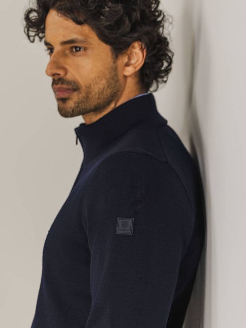 State Of Art Pull Half Zip Mix Laine Marine Model / Detail