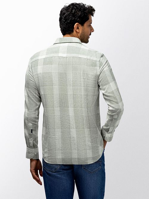 State of Art Shirt Check Green Model / Achterkant