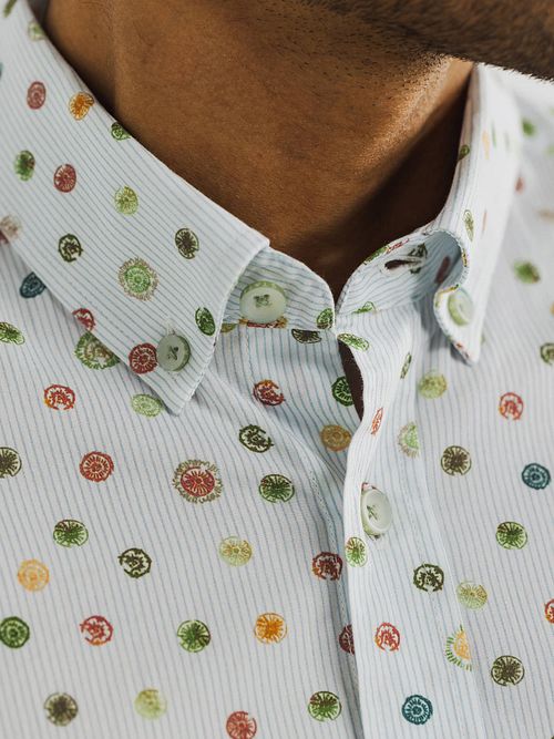 State of Art Shirt Poplin Printed Stripe Multicolour
