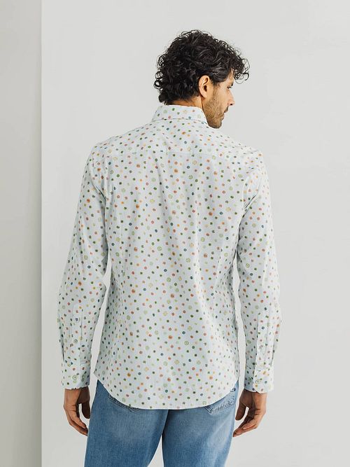State of Art Shirt Poplin Printed Stripe Multicolour