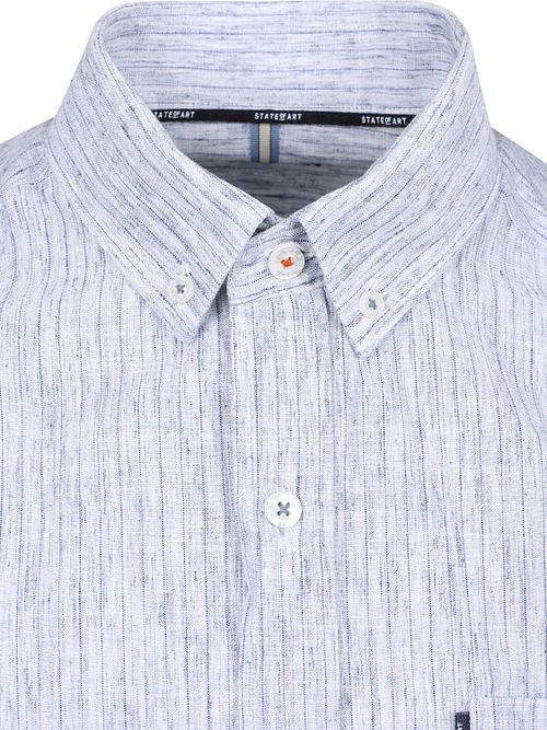 State of Art Short Sleeve Shirt Faux Stripe Blue Product / Detail
