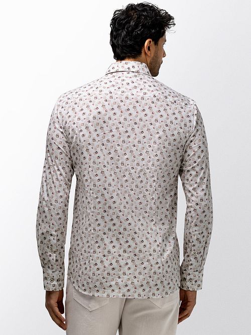 State of Art Skjorte Print Grå Model / Achterkant