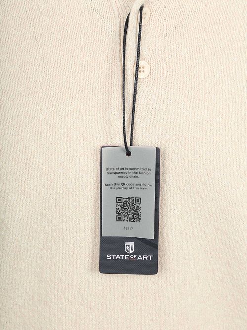 State of Art Strikket Polo Bouclé Ecru Product / Detail