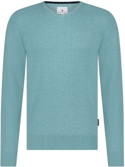 State Of Art Trøje med V-hals i Azurblå Product