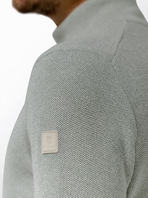 State Of Art Half Zip Trui Melange Lichtgroen Model / Detail