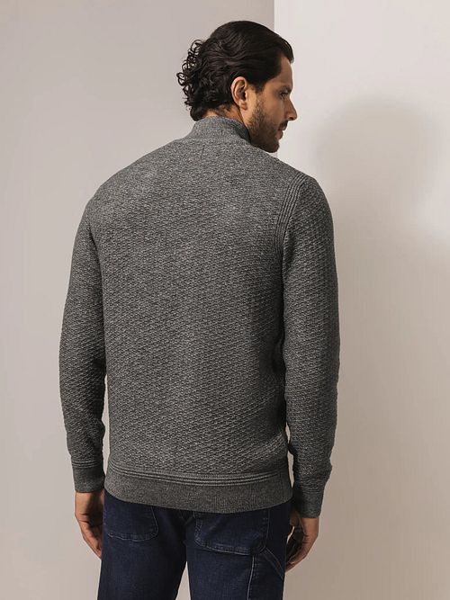 State Of Art Vest Struktur Melange Grønn Model / Achterkant