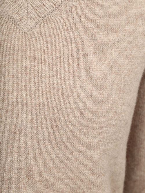 Steppin' Out Maglione scollo a V in lana d’agnello beige Product / Detail
