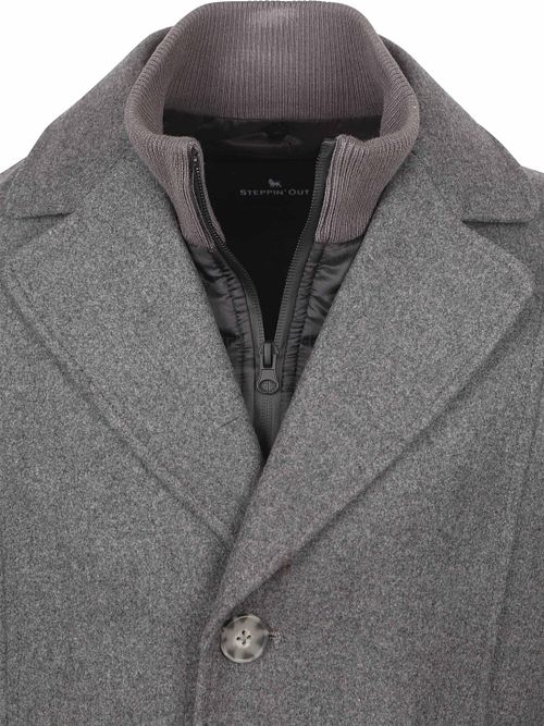Steppin' Out Manteau Caban Mix Laine Gris Product / Detail