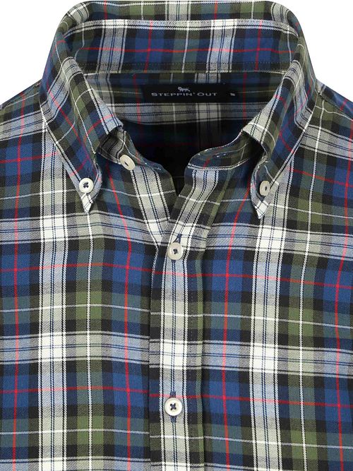 Steppin' Out Overhemd Flanel Checks Groen Blauw Product / Detail