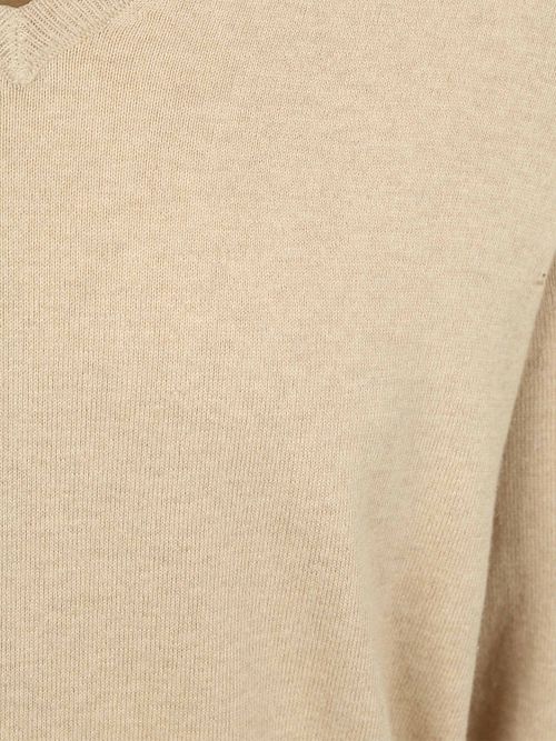 Steppin' Out Pull Cashmere Col-V Ecru Product / Detail