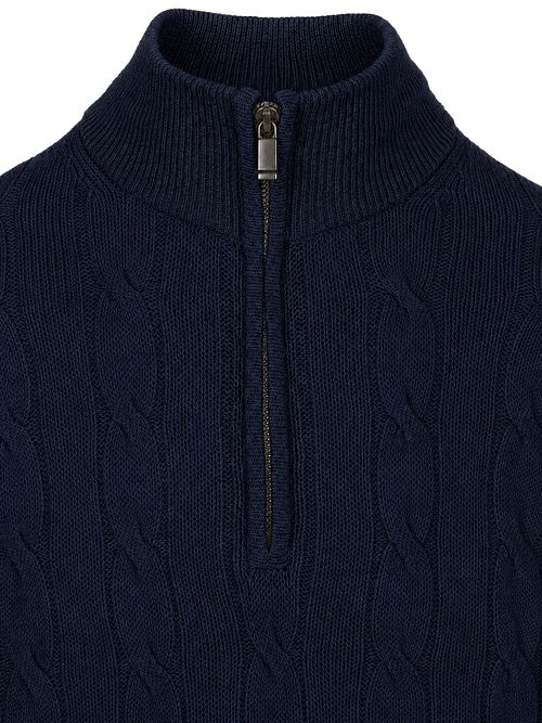 Steppin' Out Lau Pull Merino Half Zip Cable Navy Product / Detail