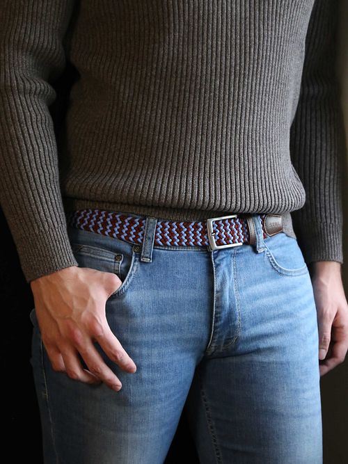 Suitable Vävd Bälte Brun Blå Model / Voorkant