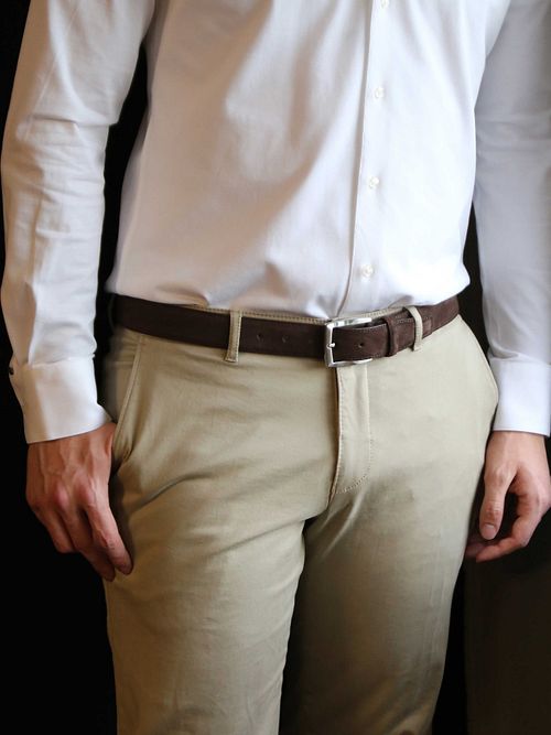 Suitable Belt Suede Brown 308 Model / Voorkant