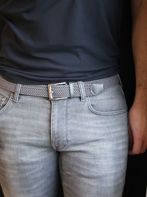 Suitable Braided Belt Dark Gray Model / Voorkant
