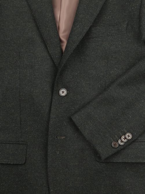 Suitable blazer spigato in lana merino verde scuro Product / Detail