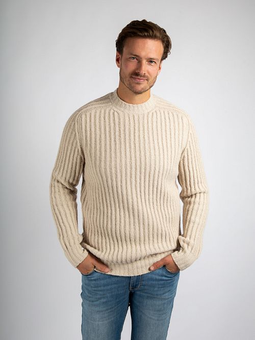 Suitable Boiled Wool Jersey Ecru Model / Voorkant