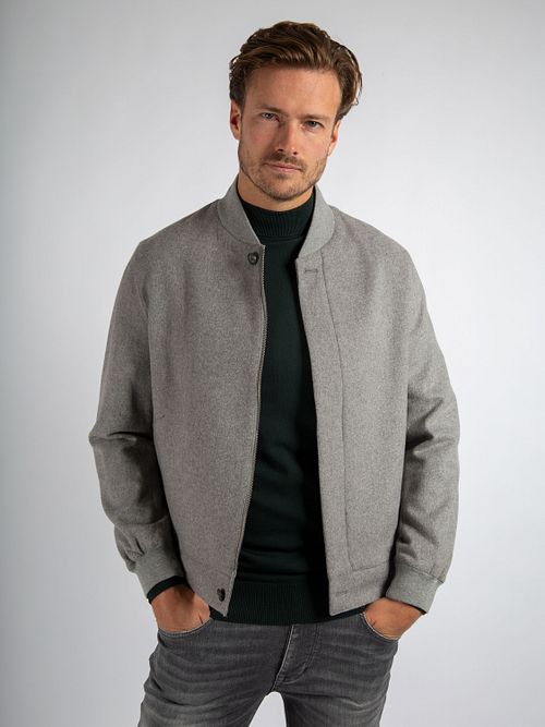 Suitable Bomber En Flanelle Gris Model / Voorkant