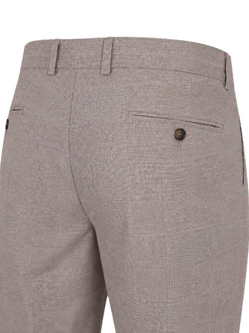 Suitable Chino Pico Pleat Check Sand