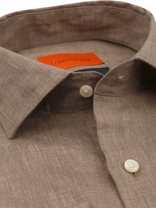 Suitable Camicia in lino taupe Product / Detail