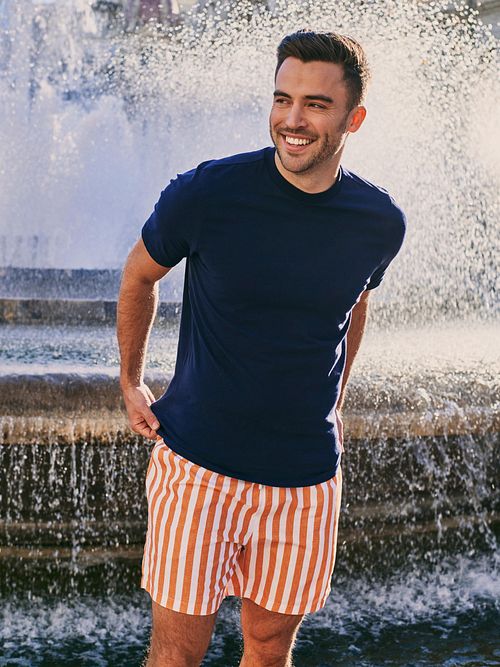 Suitable Obra Camiseta Cuello Redondo Alto Navy Pack De 2 Unidades Model / Voorkant con Bram