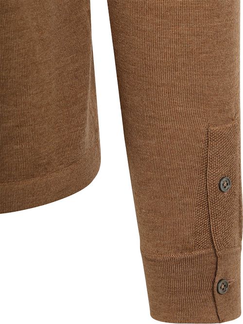 Suitable Cardigan Shirt Merino Camel Product / Detail
