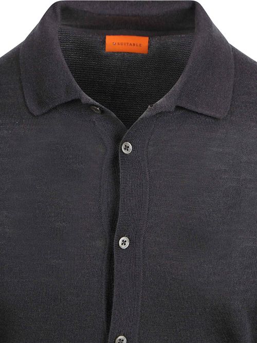 Suitable Cardigan Shirt Merino Anthracite Product / Detail