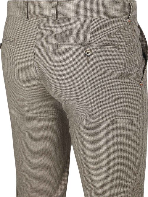 Suitable Chino Pico Pleat in flanella stampata beige Product / Detail