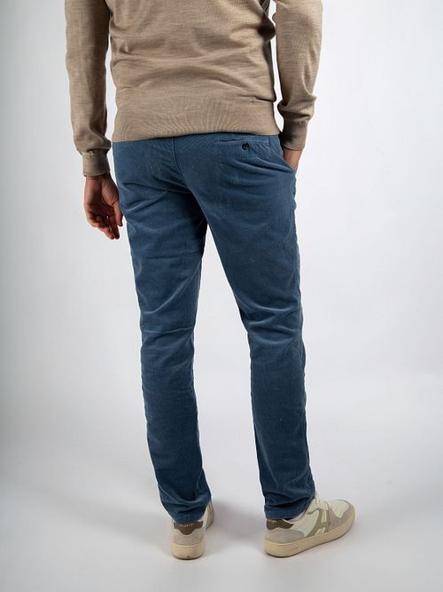 Suitable Chino Plato Corduroy Blå Model / Achterkant