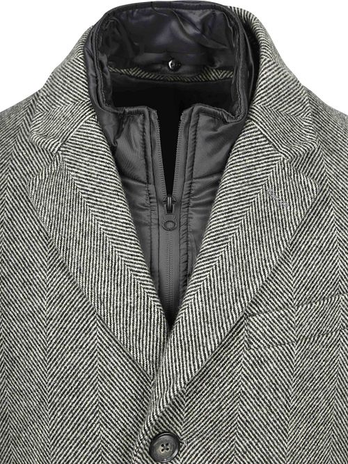 Suitable Coat Wolle Pepita Pepper Grey Product / Detail