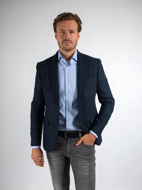 Suitable Colbert Herringbone Laine Mérinos Marine Model / Voorkant